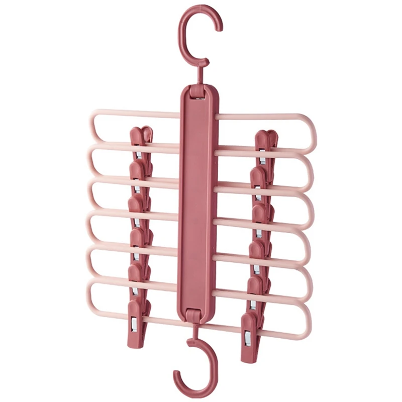 

HOT-Adjustable Pants Rack Trousers Shelf Hanger Ties Holder Closet Organizer Multilayer Storage Cloth Hanger