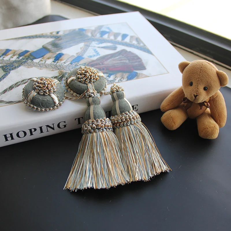 1pc Polyester Flower Curtain Tieback Room Accessories Curtains Tassels Fringe Green Hanging Pendant DIY Small Tassel Hang Balls