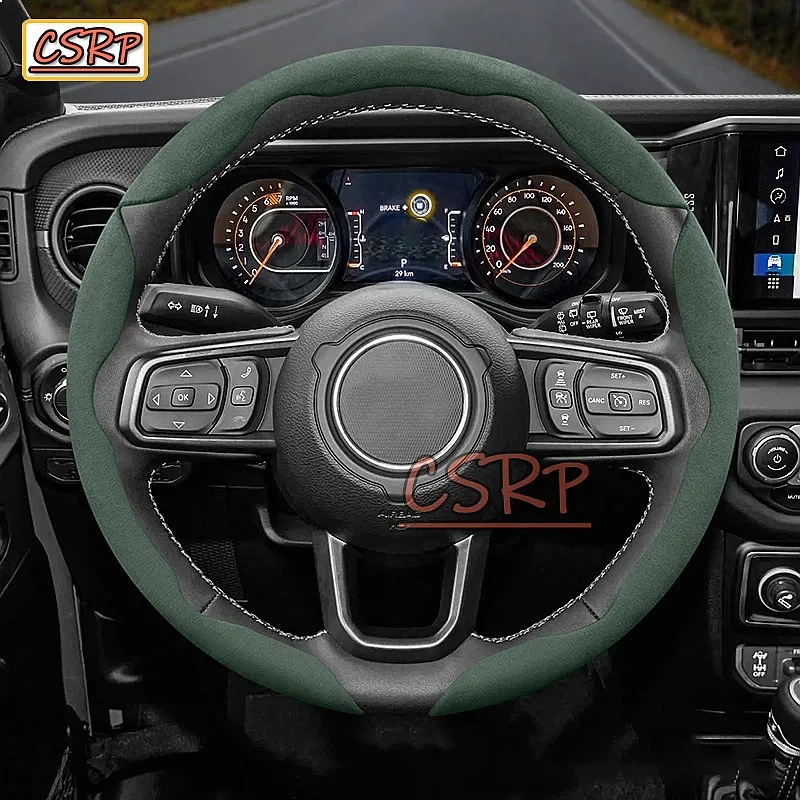 for Jeep Suede Steering Wheel Suitable for Compass Renegade Wrangler Jk Jl Grand Cherokee Wk2 Wj Xj Avenger Commander Wagoneer