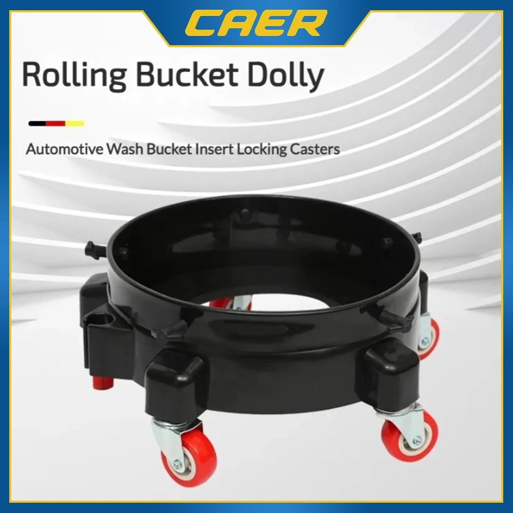 Rolling Bucket Dolly Easy To Use Car Wash Bucket Dolly Car Accessories Swivel Rolling Bucket Dolly with Wheel Accessories