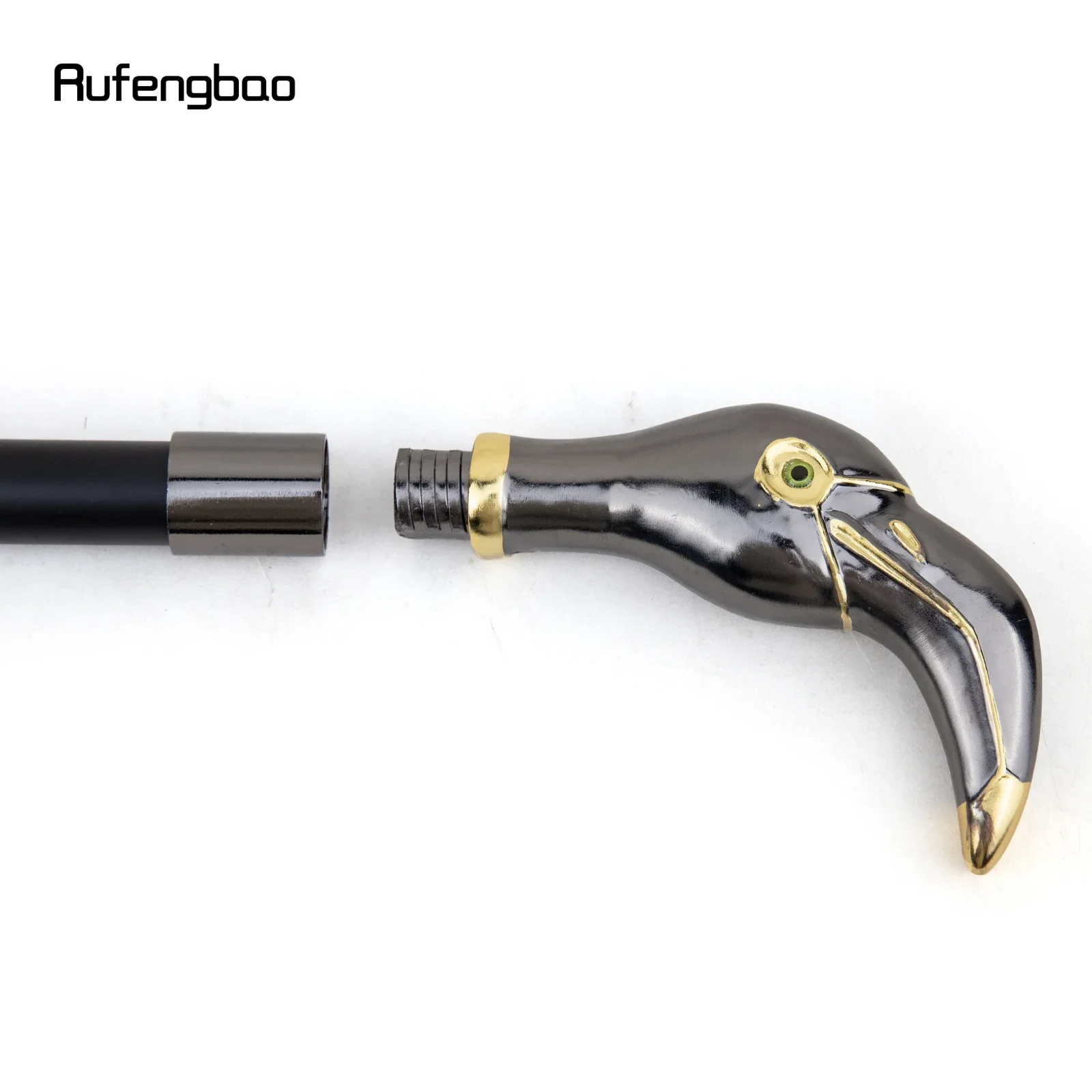Golden Black Luxury Woodpecker Handle  Decorative Cane For Halloween For Cosplay And Parties, For Cosplay & Party
