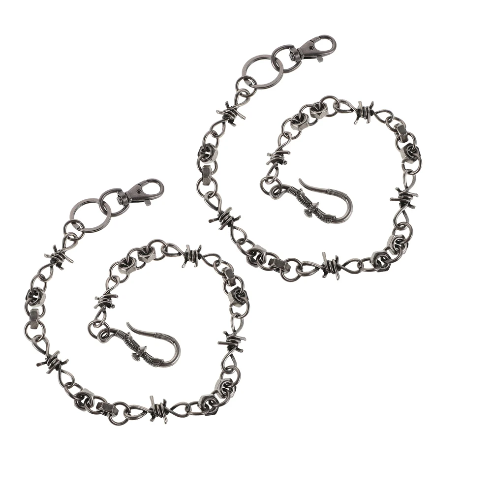 Catena per pantaloni hip-hop retrò Cintura in argento regolabile in metallo vintage per uomo Donna Accessorio per jeans stile punk Leggero e confortevole