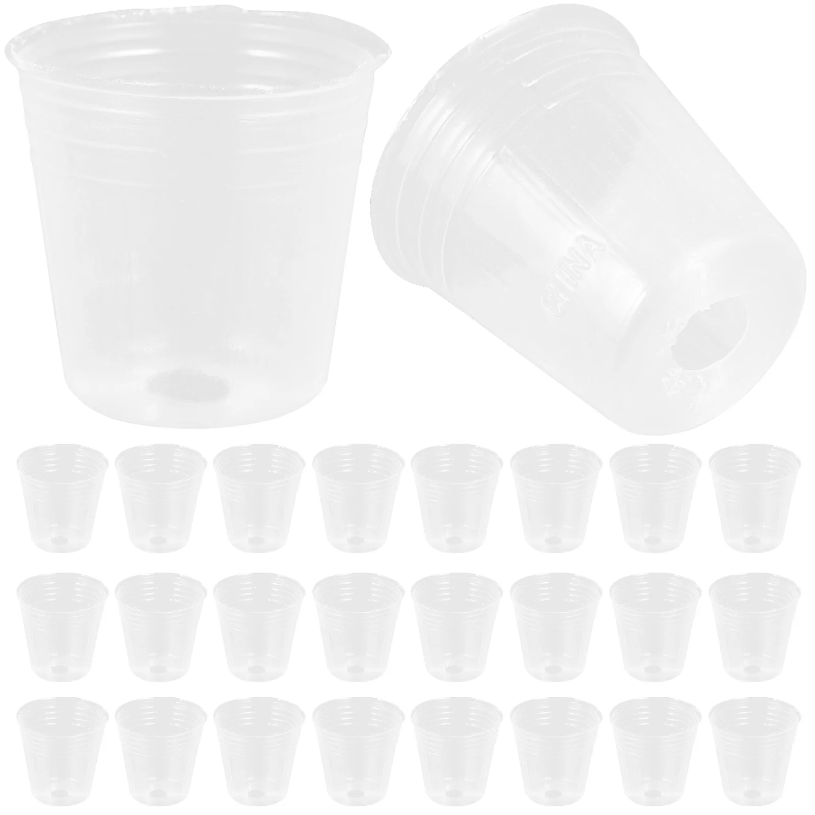 

50 Pcs Nursery Cup Large Pots Nutrition Bag Plastic for Plants Pp Clear with Drainage