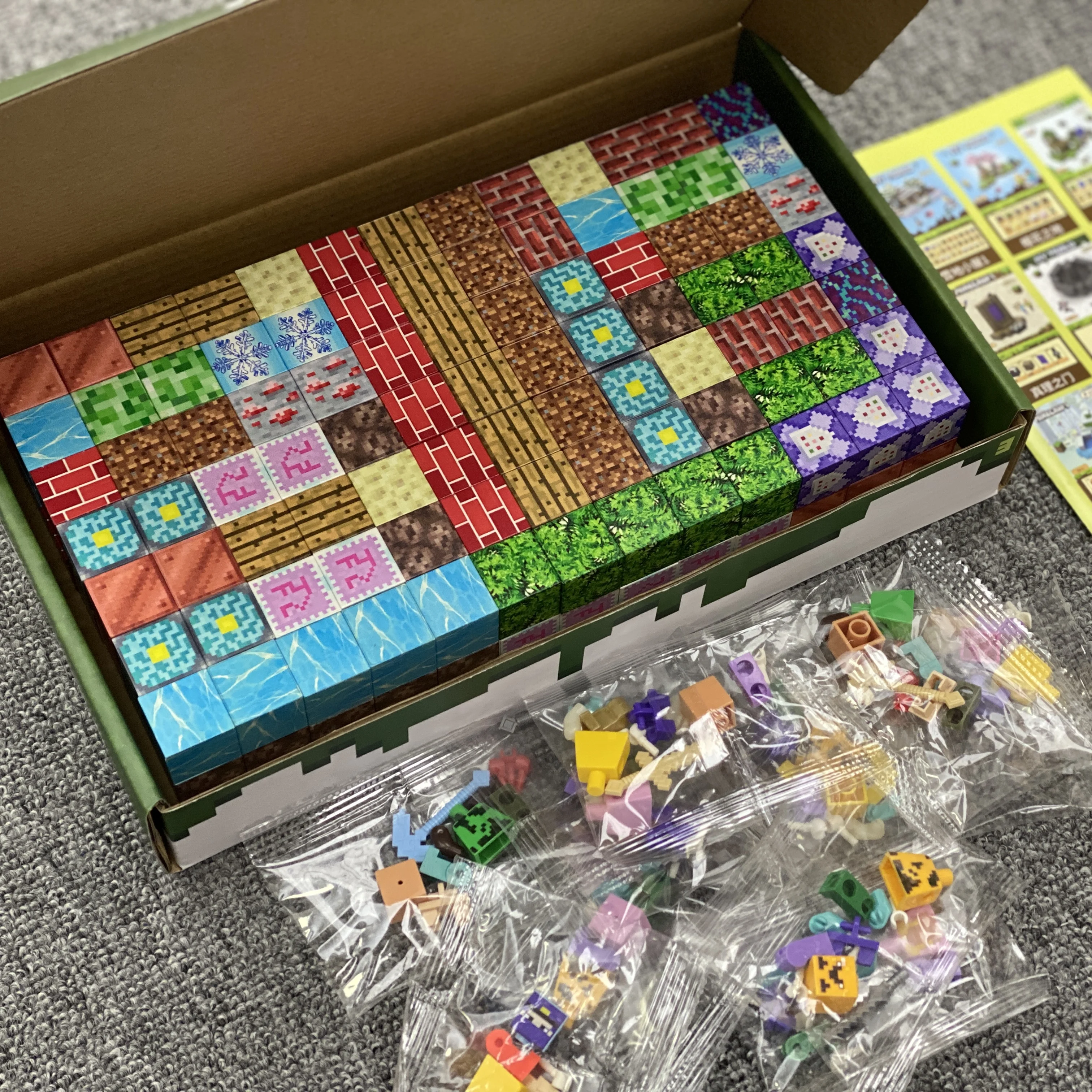 100PC blocs de construction magnétiques Mine monde aimant Cube ensemble pour garçon fille enfant âge 3 + bricolage modèle enfants tige tige sensorielle jouet cadeau