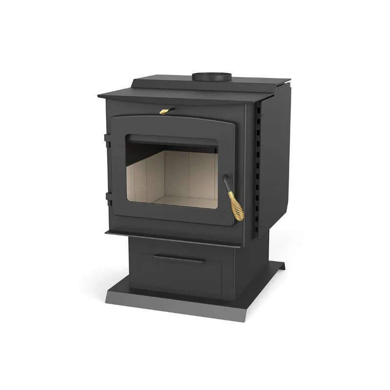 

1550-sq Ft Heating Area 14.4KW Indoor Cast Iron Steel Wood Stove Firewood Burning Stove With Fire Logs Wood Burning Heater