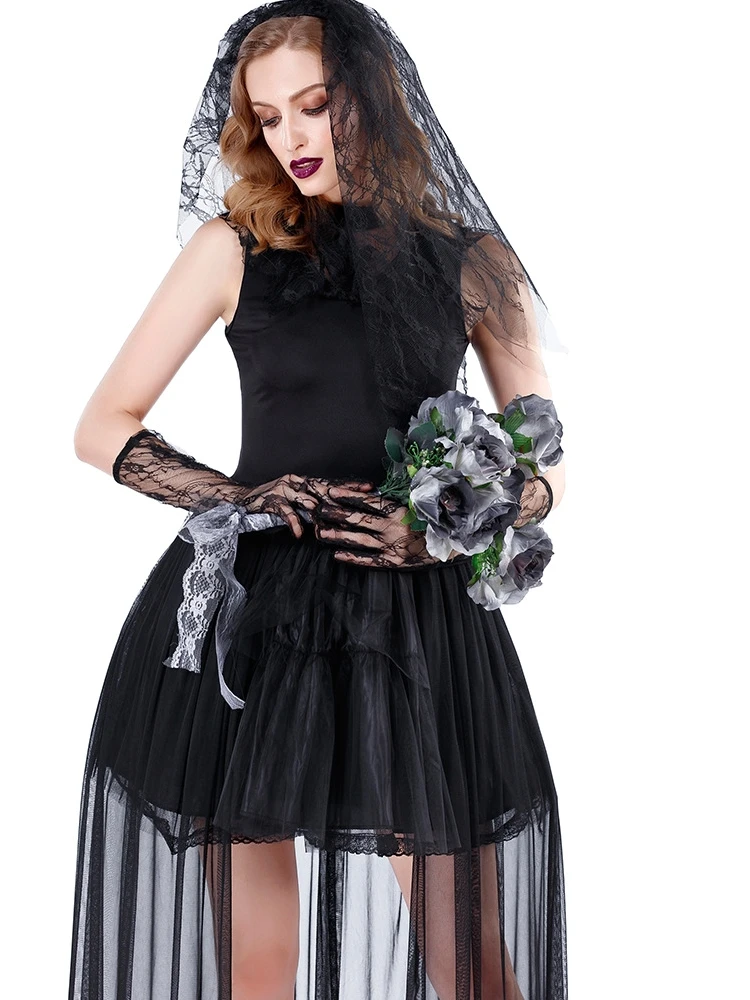 عباءة نسائية من loween k Sle Bride Terroristic Ghost Zombie، أزياء تنكرية للساحرة، ملابس أداء المسرح