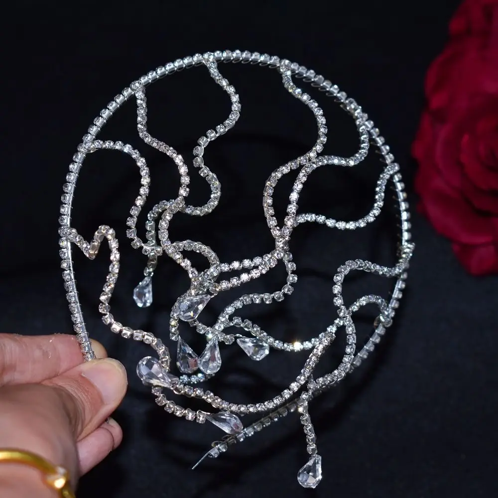 Snake Bend Rhinestone Headband Hair Accessories Masquerade Jewelry Bride Crown Alloy Carnival Costume Props Crystal Tiara