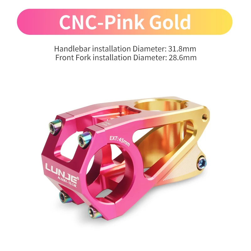 

Вынос велосипеда с ЧПУ 31,8, вынос выноса горного велосипеда для бездорожья -7 ° Аксессуары для верховой езды из алюминиевого сплава 45 мм