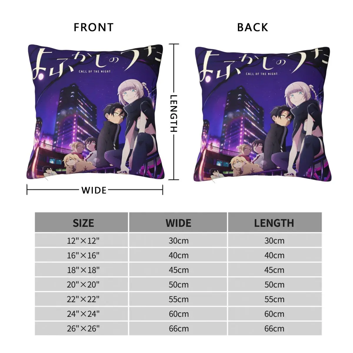 Call Of The Night Mange Pillow Cover Soft Pillow Case Cushion Cover Fashion Custom Pillowcases For Office Car Home Decorative