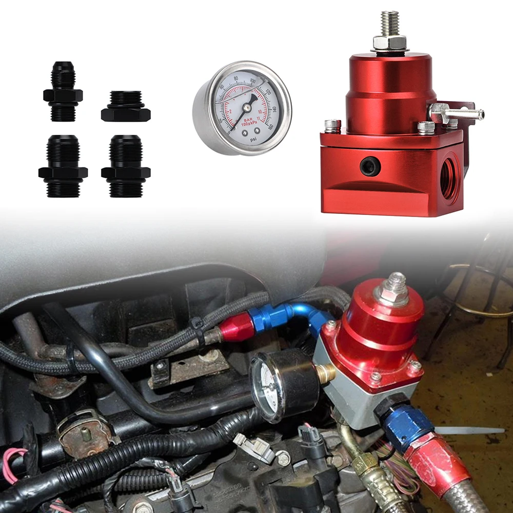 

AN8 high pressure fuel regulator w/ boost - 8AN 8/8/6 EFI Fuel Pressure Regulator with gauge