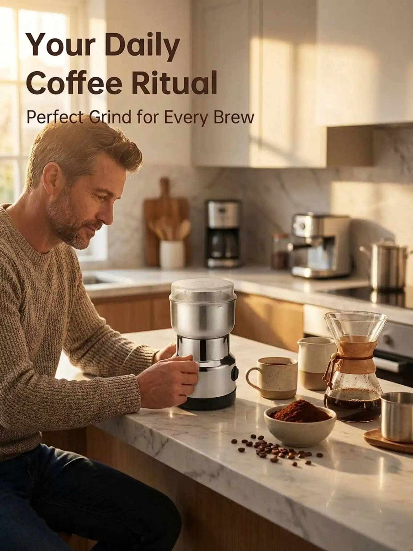 Electric Coffee Grinder Stainless Steel 200W Multi-function Spice Nut Grain Mill Grinder