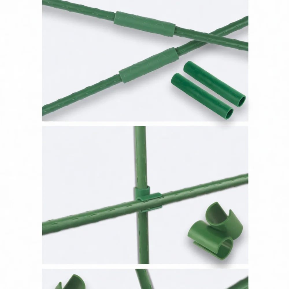 Modular Plant Climbing Trellis Connector Set For Juwuba Steel Pipe Support Stake Clamp Greenhouse Vegetable Frame Tool