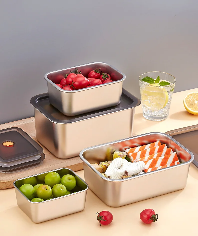 

Герметичный ланч-бокс пищевого качества с крышкой, коробка для хранения фруктов Bento из нержавеющей стали 316, коробка для хранения свежести, закуска, ужин, фуршет, супница