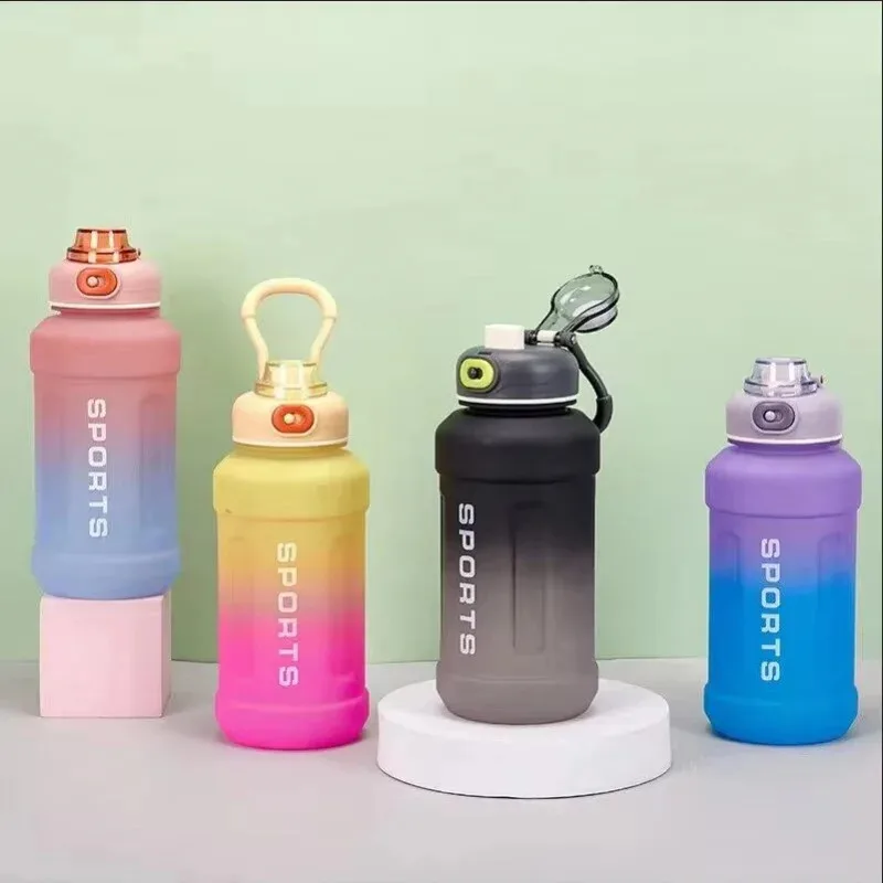 Gradient Color Large Capacity Outdoor Camping, Tourism, Fitness, Hand-Held Sports Water Cup, Food Grade Material Water Cup