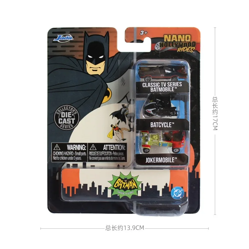 JADA Batman Mini Die-Cast Vehicle Set Batmobile Bat-Pod Joker Car Collectible Action Figure Toy