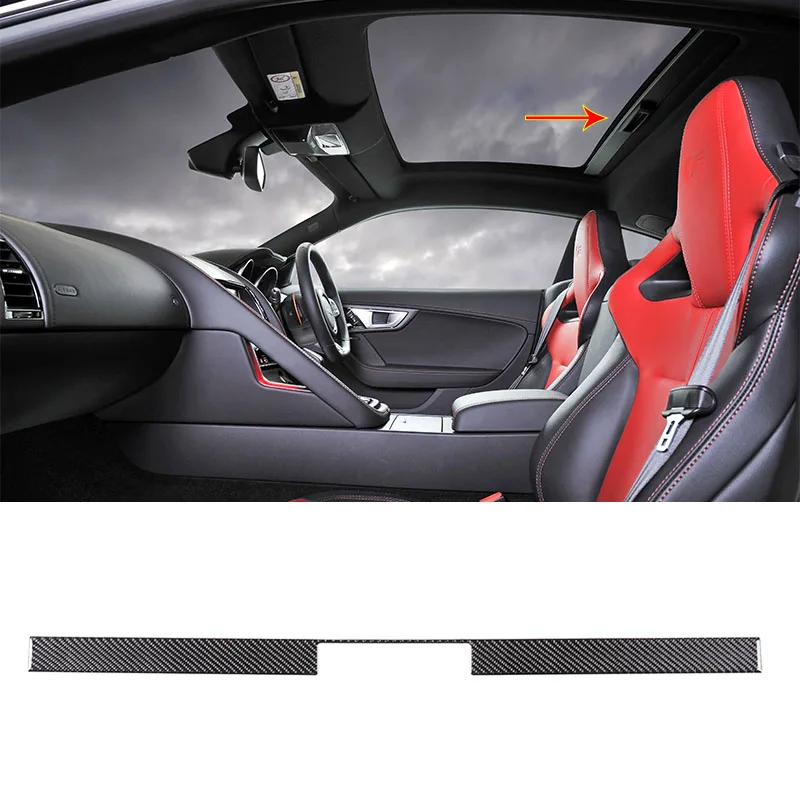 

For Jaguar F-TYPE 2013-2022 soft carbon fiber car sunroof sunshade handle decoration sticker interior modification accessories