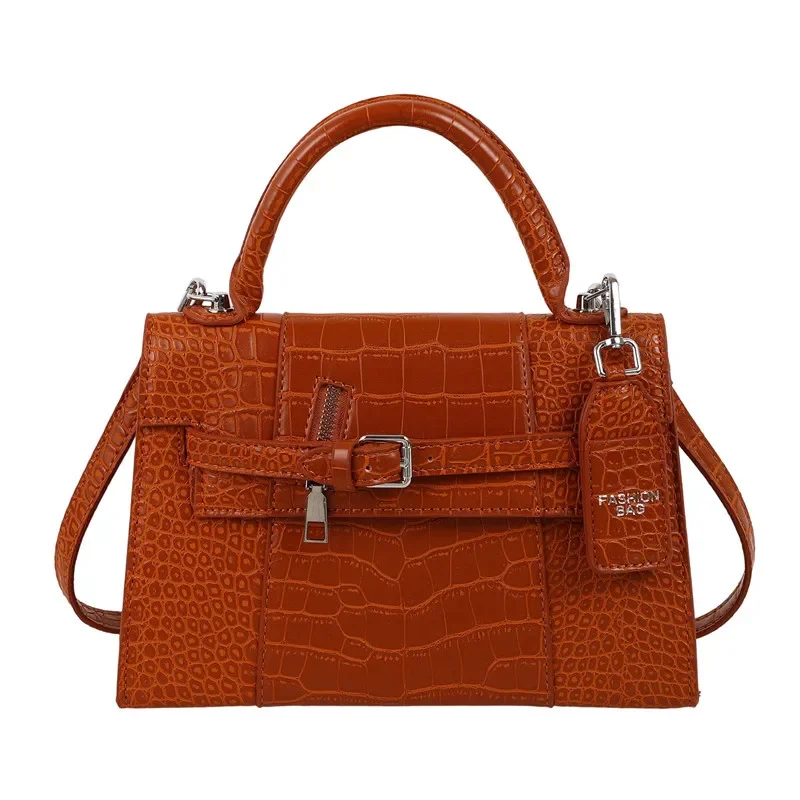 

2025 Fashion! Women's Crocodile Embossed Kelly Bag - Niche Retro Lock Design | Single Shoulder/Crossbody Versatile Carry