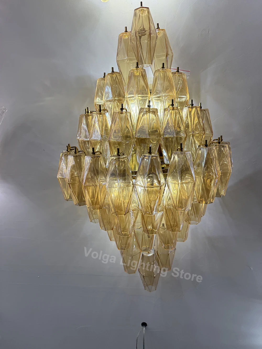 HIgh-end Amber Glass Large Wall Sconce Lamp Home Decor Classic Background Light Fixture Murano Glass Wall Lights