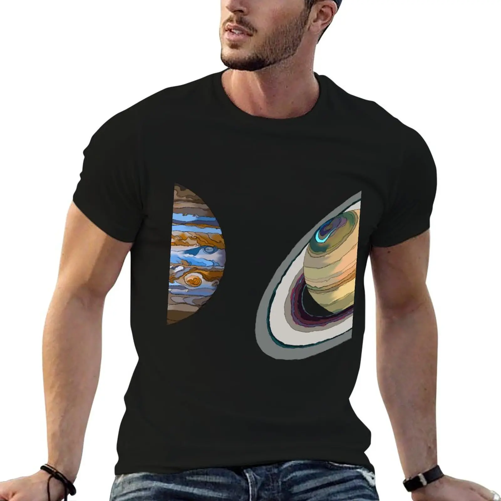 

Jupiter and Saturn T-Shirt man t shirts graphic t shirt for man anime t shirts for man T-shirt