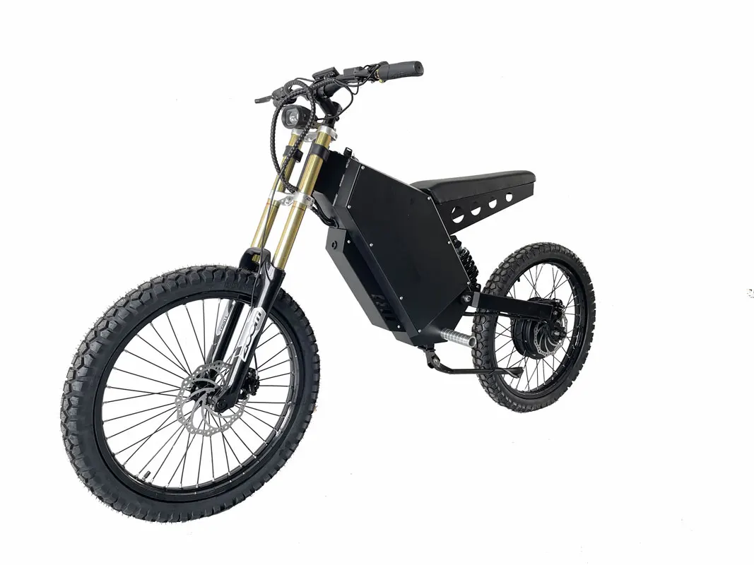 72v Super Hybrid Electric Bike 12000W E-Bike 21 Inch Carbon Steel Frame 75AH Lithium Battery Rear Hub Motor Disc Brake System