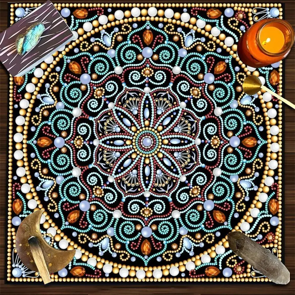 Colorful Light Butterfly Tablecloth Card Game Ceremony Desk Durable Decorative Table Mat Non-slip 50x50cm tarot table cloth