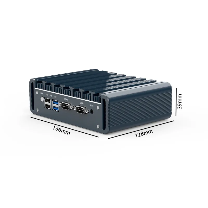 Fanless Embedded Mini PC Industrial Fanless Computer Dual LAN Dual COM RS232 Quiet NUC Barebone for Automation Server Desktop