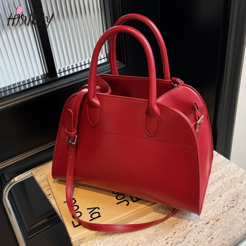 

Vintage Red Color Large Size Tote Bag for Women Handbags Retro Suede Shoulder Shopper Bag 2024 Luxury Designer Handbags Work