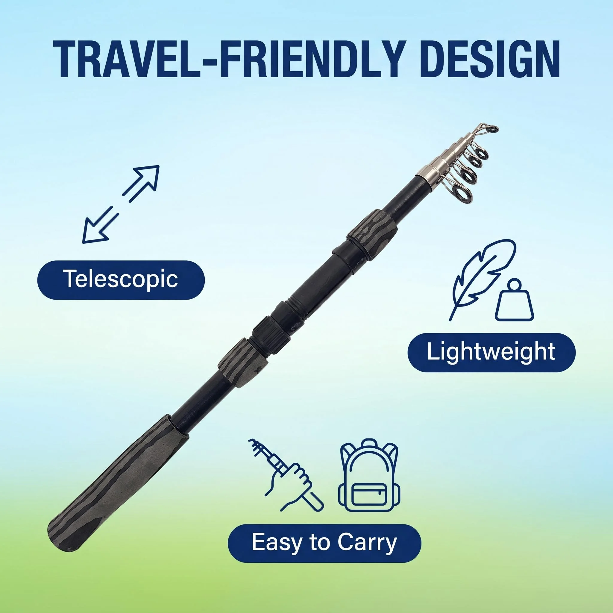 Portable Telescopic Fishing Rod Kit 1.8m 3-Layer Fiberglass Spinning Reel Combo Travel Fishing Set Tackle Box Lures Hooks