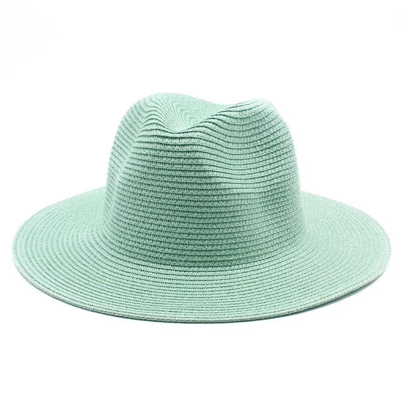 Sunshade Hat Men\'s and Women\'s Summer Panama Wide brim Straw Hat Fashion Colorful Outdoor Jazz Beach Straw Hat