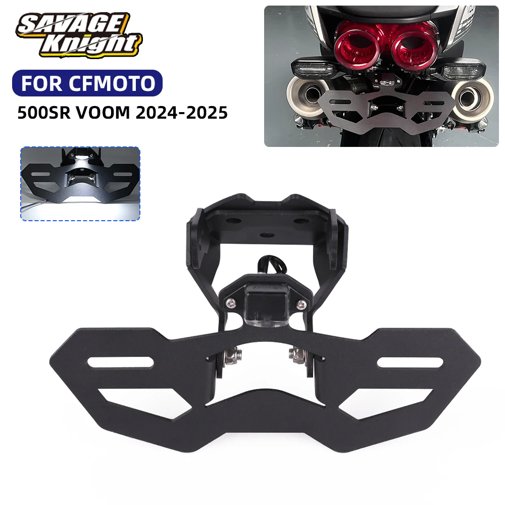 

Регулируемый кронштейн держателя номерного знака для CFMOTO 500SR VOOM 2024 2025 Tail Tidy Fender Eliminator, светодиодная опора номерной рамы