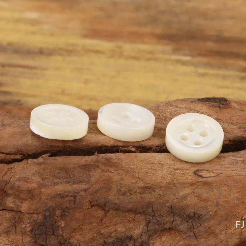 [YU]4Holes Natural Freshwater River Shell Buttons For Shirt Small Round Thin Edge Sewing Supplies