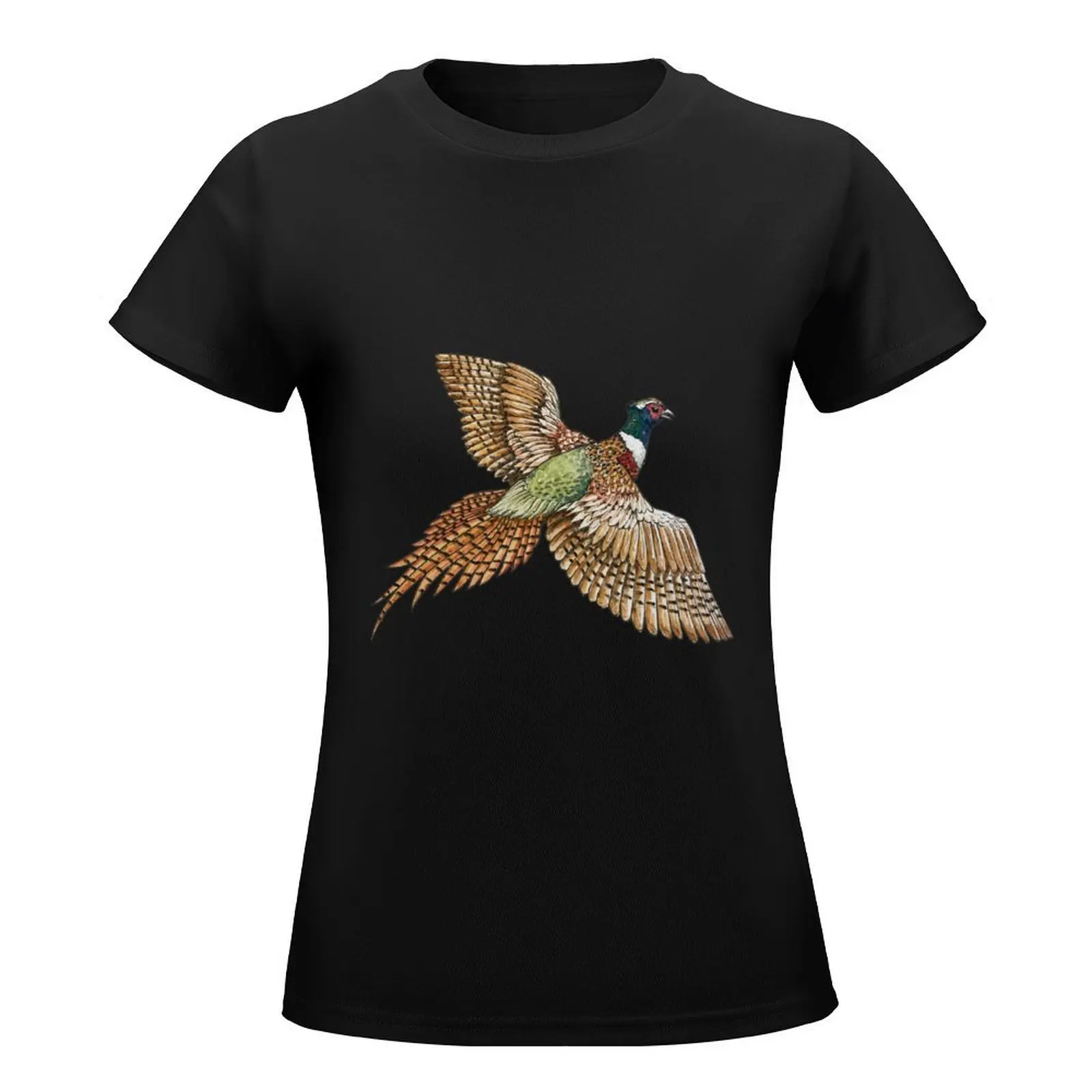 Flying Pheasant T-Shirt Short sleeve tee vintage clothes animal print shirt for girls female Woman fashion