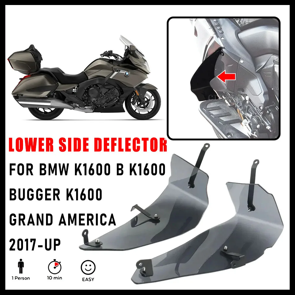 

NEW For BMW K 1600 Bagger K 1600 Grand America K 1600 B 2017-pu Motorcycle Accessories Smoke Gray Lower Side Deflector K1600