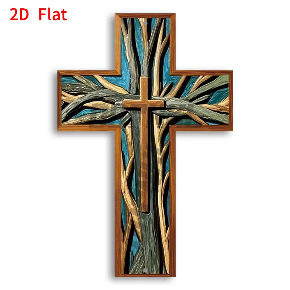 Artistic Christ Cross Wall Decor, Effect for Living Room, Home Office - Ideal for Holiday Celebrations & Religious Gifts 1pc