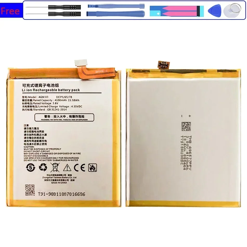 

Mobile Phone Battery X 3 4100mAh For AGM X3 Bateira