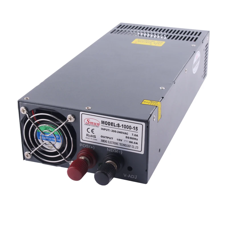 

SMUN S-800-15 800W Switching Power Supply High Efficiency 15VDC 53A Single Output AC-DC Power Supply