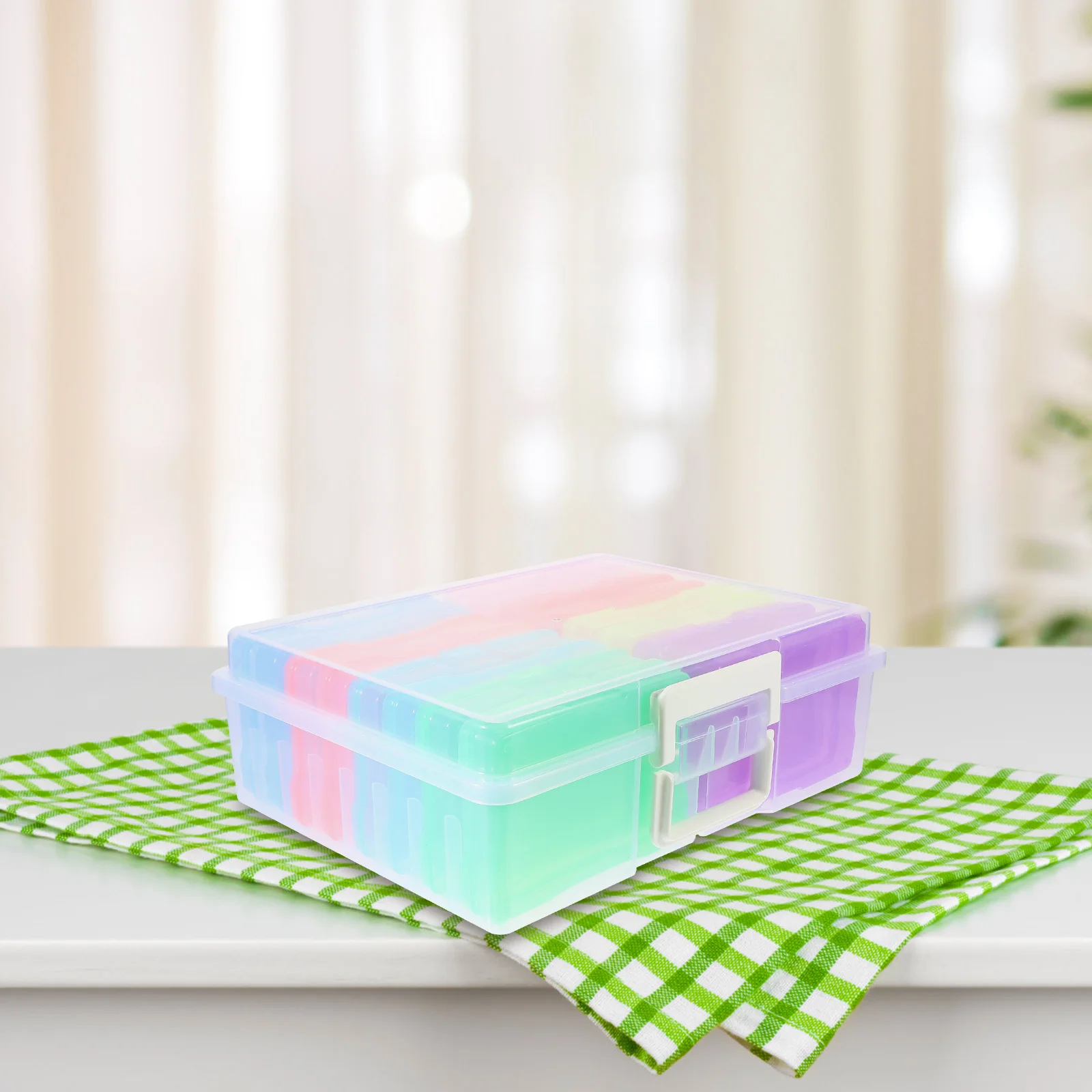 

1Set Photo Storage Box Tightly Sealed Lid Design Photo Keeper Container Box Cards Container Small Objects Organizer