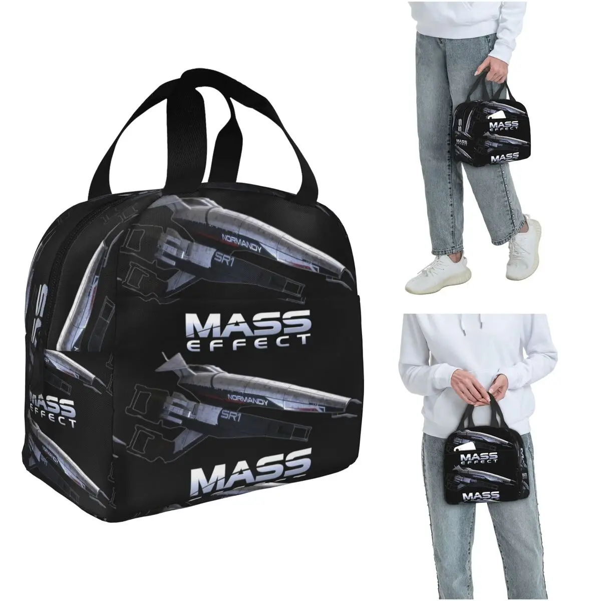 Mass Effect Normandy SR1 Insulated Lunch Bag for Women Children Portable Food Boxes Thermal Lunch Box Tote