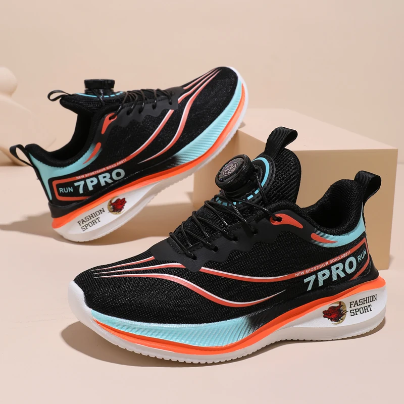 Новинка для родителей и детей, 2025 г., удобная сетчатая поверхность, дышащая вращающаяся пряжка, мягкая подошва, резиновая летняя уличная спортивная обувь