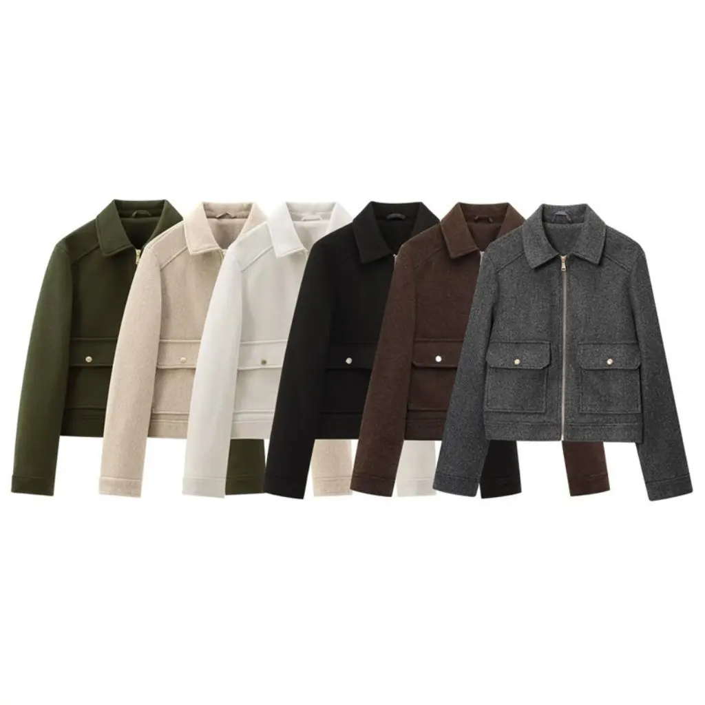 

Summer New Soft Jacket Zipper Decorated Women's Fashion Top European American Wholesale