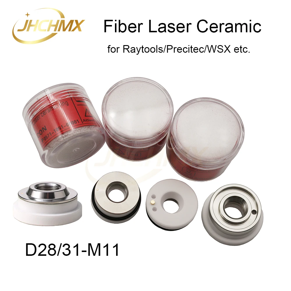 JHCHMX 5Pcs Laser Keramik Nozel Pemegang Dia.28mm M11 untuk Precitec KTB2 CON P0571-1051-00001 WSX HSG Fiber Laser Cutting Kepala