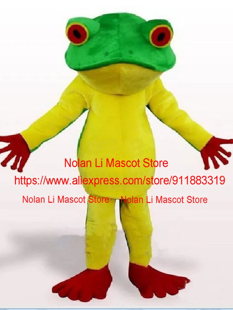 Costume de mascotte de grenouille adulte, robe de paupières de rick de bande dessinée, pli de fête, publicité de jeu, cadeau de vacances, ventes directes d'usine, 1085