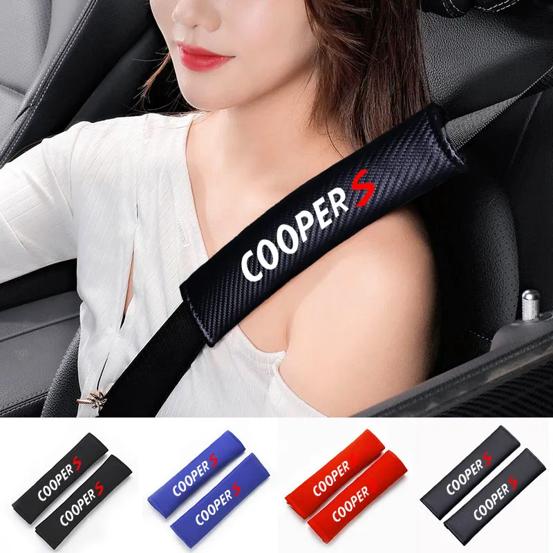 Car Seat Belt Adjustable Shoulder Pad For Mini Cooper S R55 R56 R50 R53 R60 F55 F56 Countryman Accessories Seat Belt Padding Pad