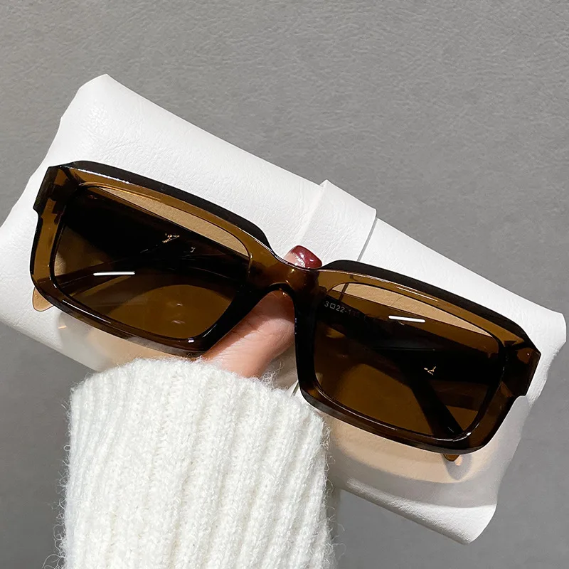 Fashion Rectangle Sunglasses Women For Men 2024 Luxury Brand Designer Sun Glasses Vintage Punk Popular Pink Eyeglasses UV400