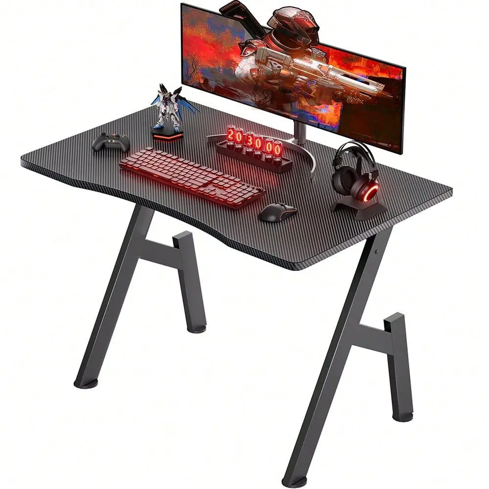 

Игровой стол 40 дюймов с поверхностью из углеродного волокна, большой компьютерный стол А-образной формы, эргономичная рабочая станция для ПК для домашнего офиса, стол для геймеров