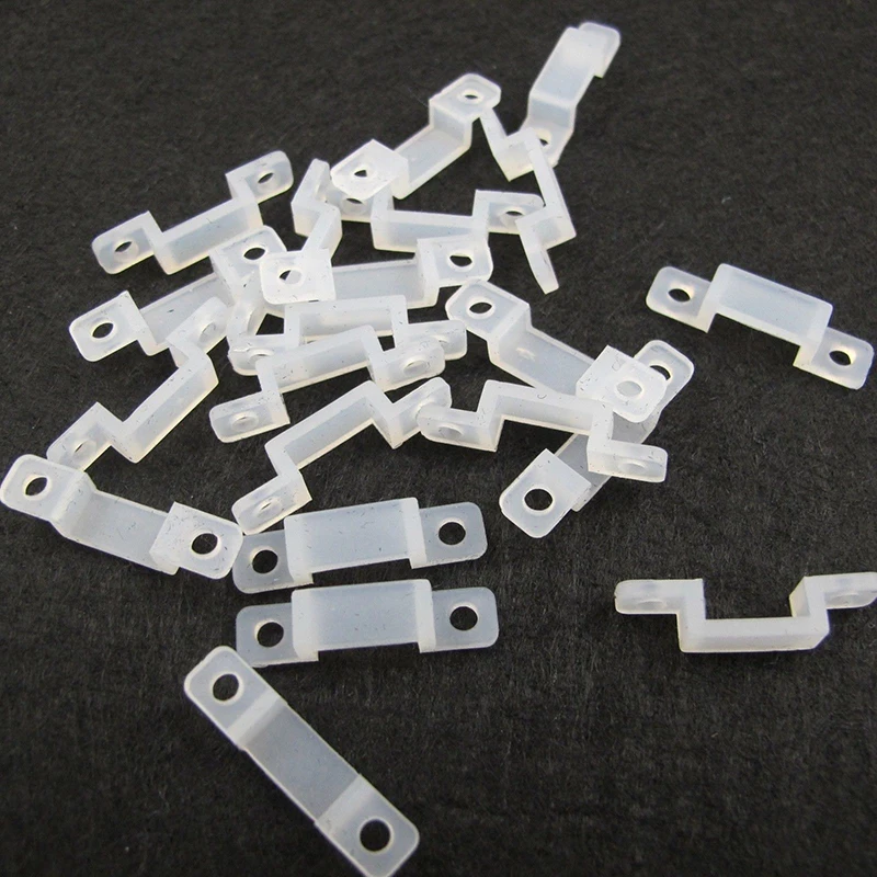 

10pcs Silicone Fixer Clips Bracket Holders For 5050 LED Strip 10mm 5050 5630 Wholesale Plastic RGB Light Single Color