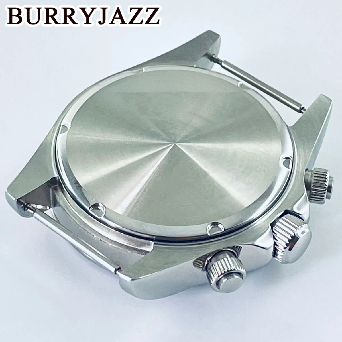 BURRYJAZZ 40mm apto para VK63 VK63A movimiento de cuarzo plata diamante cerámica bisel de acero cristal de zafiro accesorios de caja de reloj