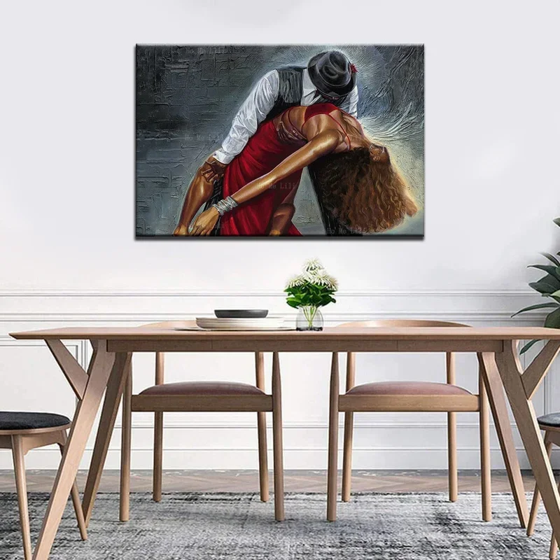 African American Couple Dancing Together Argentine Tango Creativity Hippie Canvas Wall Art By Ho Me Lili For Home Decor