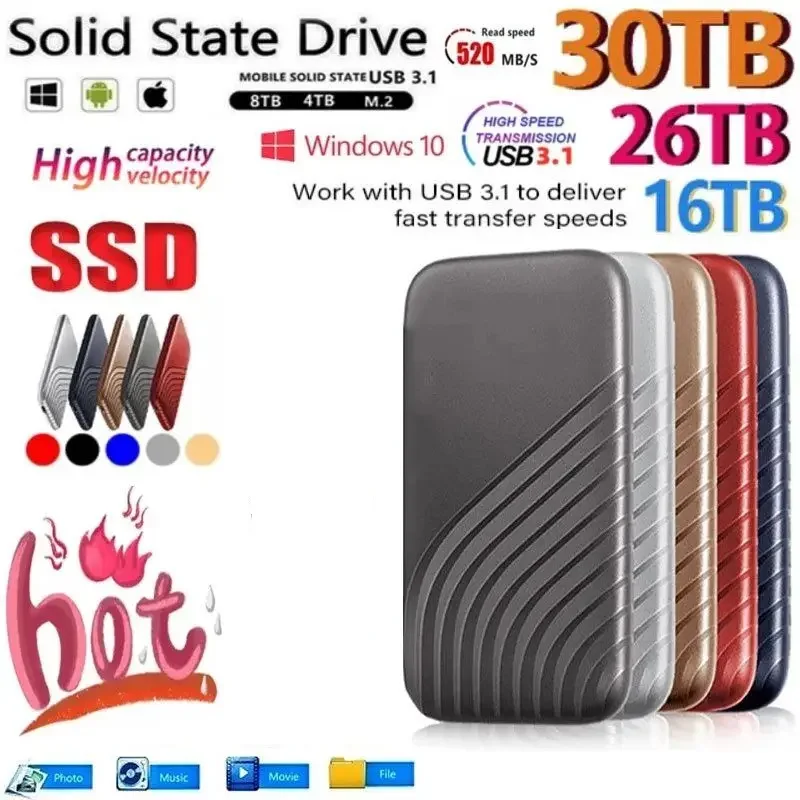 Disco rigido SSD esterno ad alta velocità SSD portatile originale da 1 TB 2 TB Unità esterna SSD USB 3.0 da 1 TB per xiaomi per computer portatile