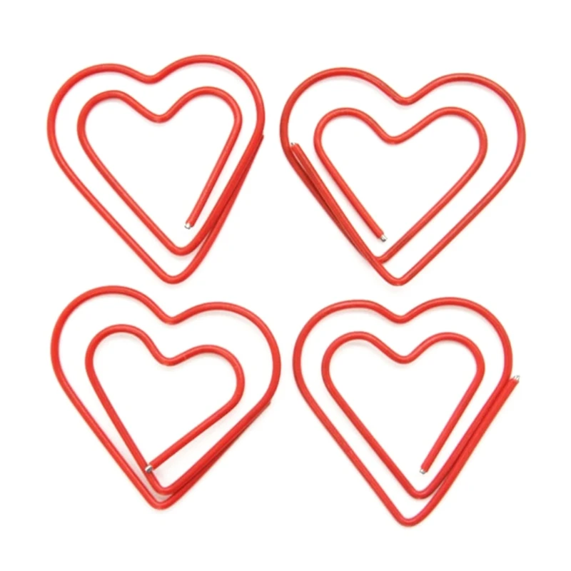 100 Stuks Hart Paperclip Metalen Paperclip Bestand Houder Clip Metalen Bladwijzers Pagina Divider voor Binding Bestand Papieren